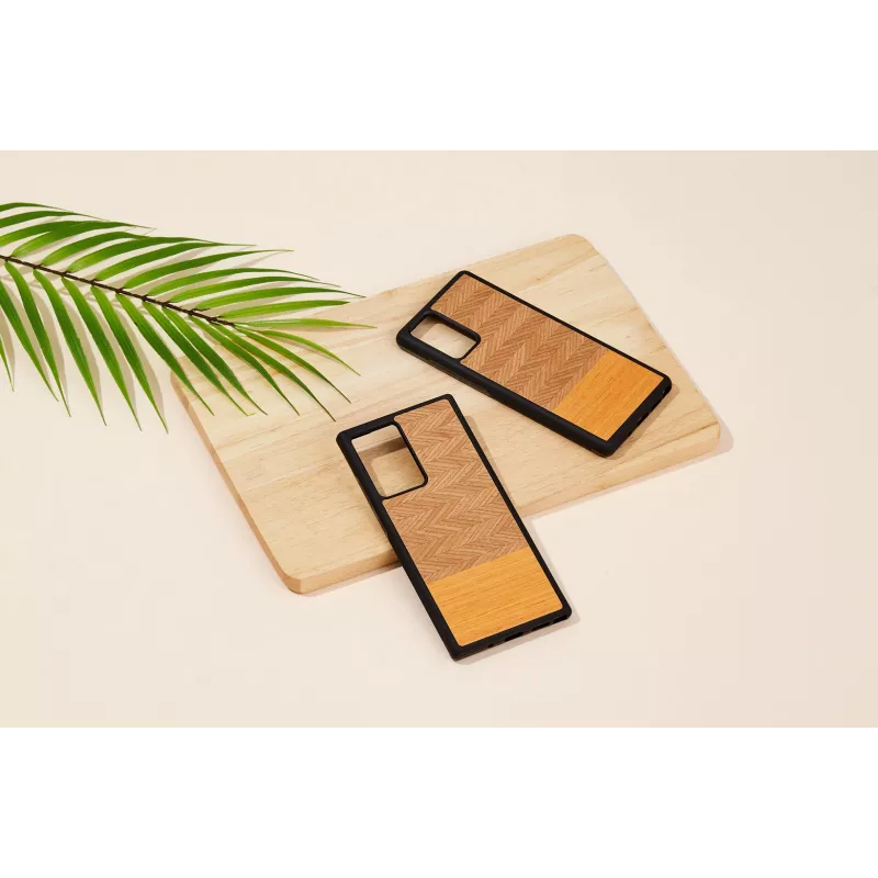 Apsauginis telefono dėklas Man and Wood Galaxy Note 20 Herringbone Arancia Juoda