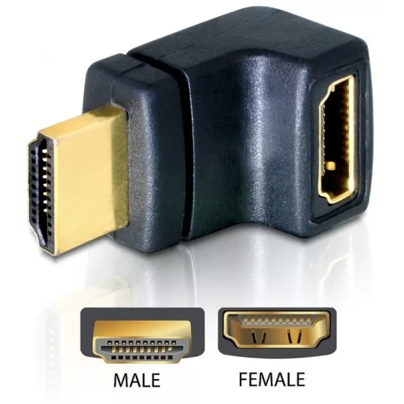 HDMI jungtis DeLOCK 65072 HDMI kištukas į HDMI lizdą 90° į viršų