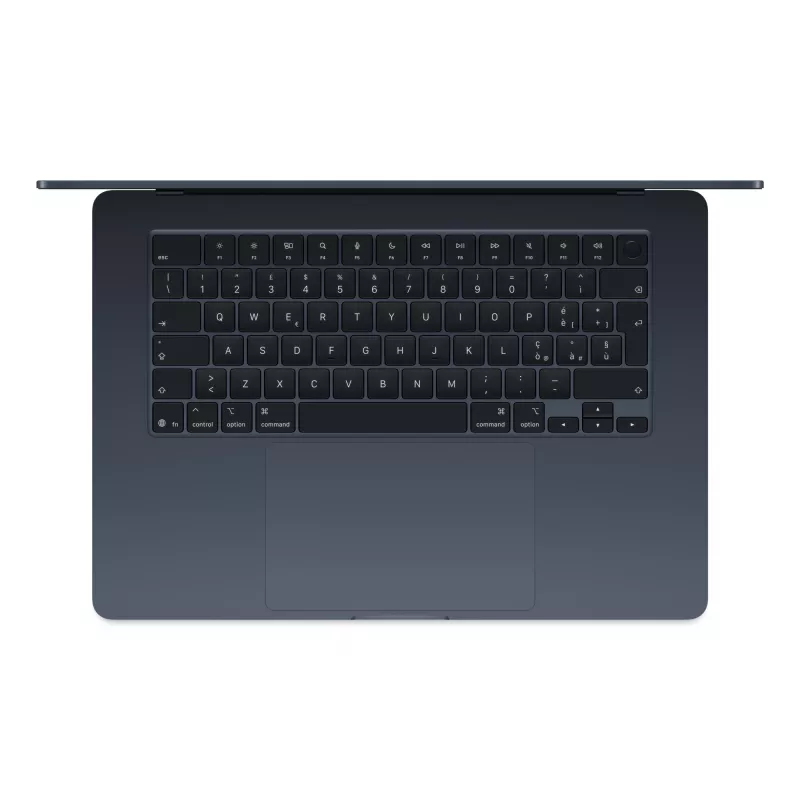 „MacBook Air 15“, vidurnakčio spalvos, M4 (10 branduolių CPU / 10 branduolių GPU), 16 GB, 256 GB, vokiška klaviatūra, 35 W dviejų USB-C prievadų maitinimo adapteris, MW1L3D/A
