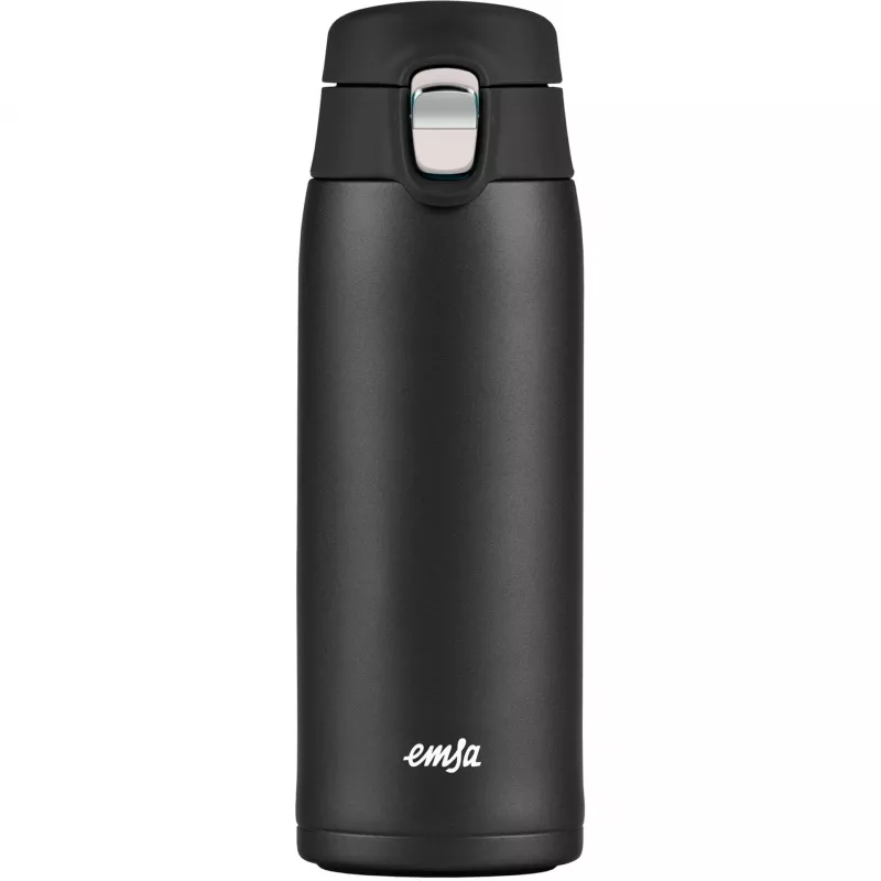 Keliautinis puodelis EMSA N2151700 0,4 L, juodas matinis, atverčiamas dangtelis