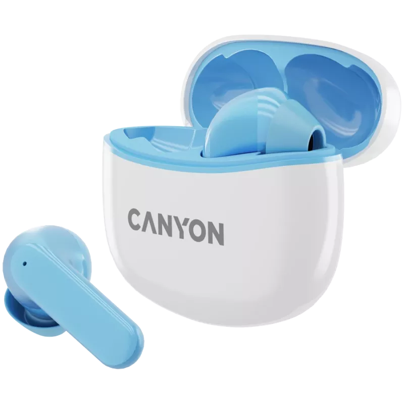 Canyon TWS-5 CNS-TWS5BL ausinės – Tikrai belaidės – Bluetooth 5.3 – Į ausį – USB-C įkrovimo dėklas – Liečiamas valdymas – iki 38h veikimo – Juodos