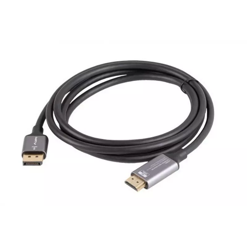 Lanberg CA-DPHD-20CU-0018-BK vaizdo kabelio adapteris 1,8 m DisplayPort HDMI A tipo (standartinis) juodas, sidabrinis