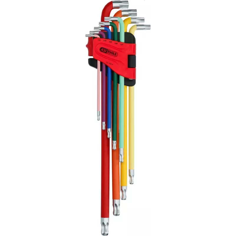 KS TOOLS Tools-Machines GmbH rutulinis Torx raktų rinkinys, itin ilgas, 9 dalių (151.5210)