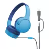 Ant ausies dedamos ausinės Belkin SoundForm Mini laidinės 3,5 mm USB-C mėlynos