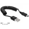 USB laidas DeLOCK USB 2.0 0,6 m USB A į Mini-USB A juodas