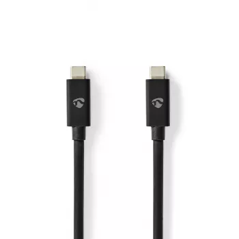 Nedis 1m USB-C 4.0 Gen 3x2, 240W, 8K@60Hz, 40Gbps | nikeliuotas | 1,00 m | Apvalus | PVC | Juoda | Dėžutė (CCGB66040BK10)