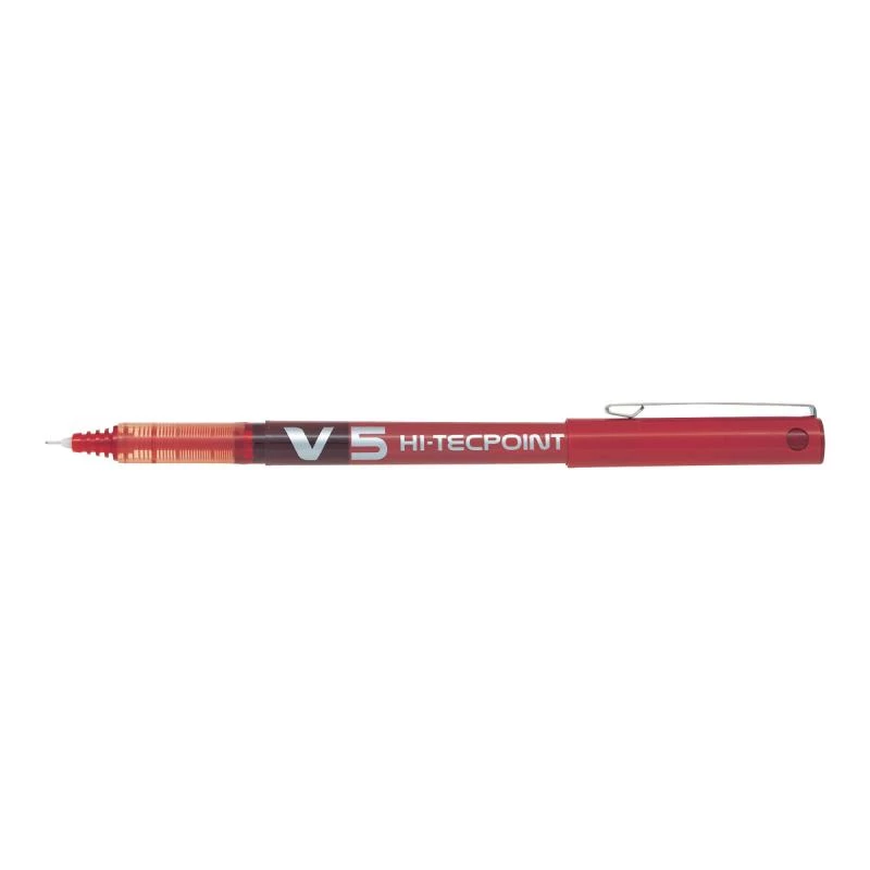 Pilot V5 HiTec raudoni 0,5 mm raudono rašalo rašikliai 12 vnt.