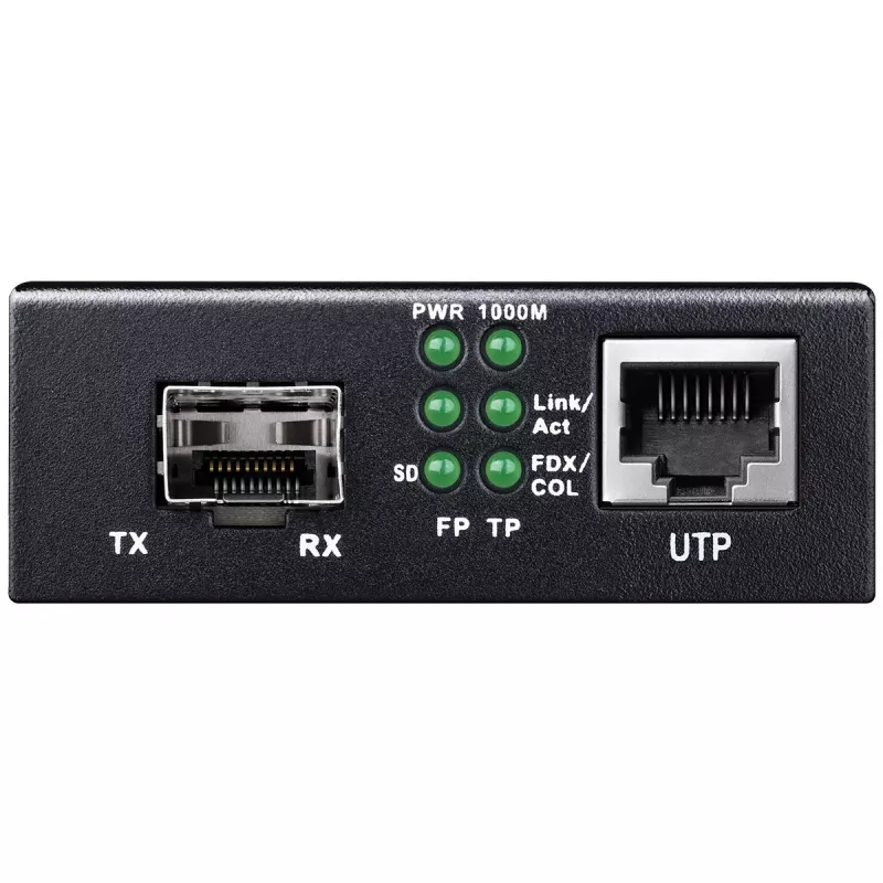 Tinklo medijos keitiklis Cudy MC220 — Gigabitinis (1000 Mbps) vienmodis SFP 1310 nm, 1x RJ-45, 1x SFP, juodas
