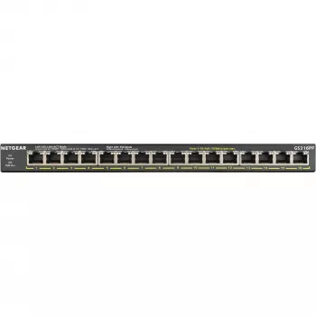 NETGEAR GS316PP Nevaldomas Gigabit Ethernet (10/100/1000) Maitinimas per Ethernet (PoE) Juoda