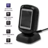 Fiksuotas 1D/2D brūkšninių kodų skaitytuvas QOLTEC 50864, LED jutiklis, USB laidinis, juodas, 145×85×80 mm