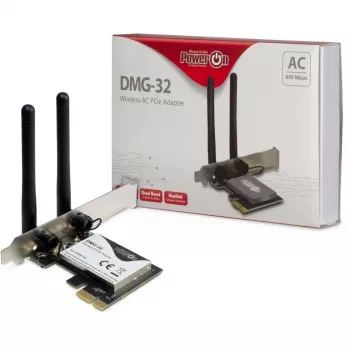 Inter-Tech DMG-32 - Integruotas - Belaidis - PCI Express - Wi-Fi - 650 Mbit/s - Juoda - Sidabrinė (88888148)