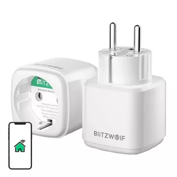 Išmanusis lizdas BlitzWolf BW-SHP15 ZigBee 3680W — į sieną montuojamas Wi‑Fi/ ZigBee suderinamas maitinimo lizdas