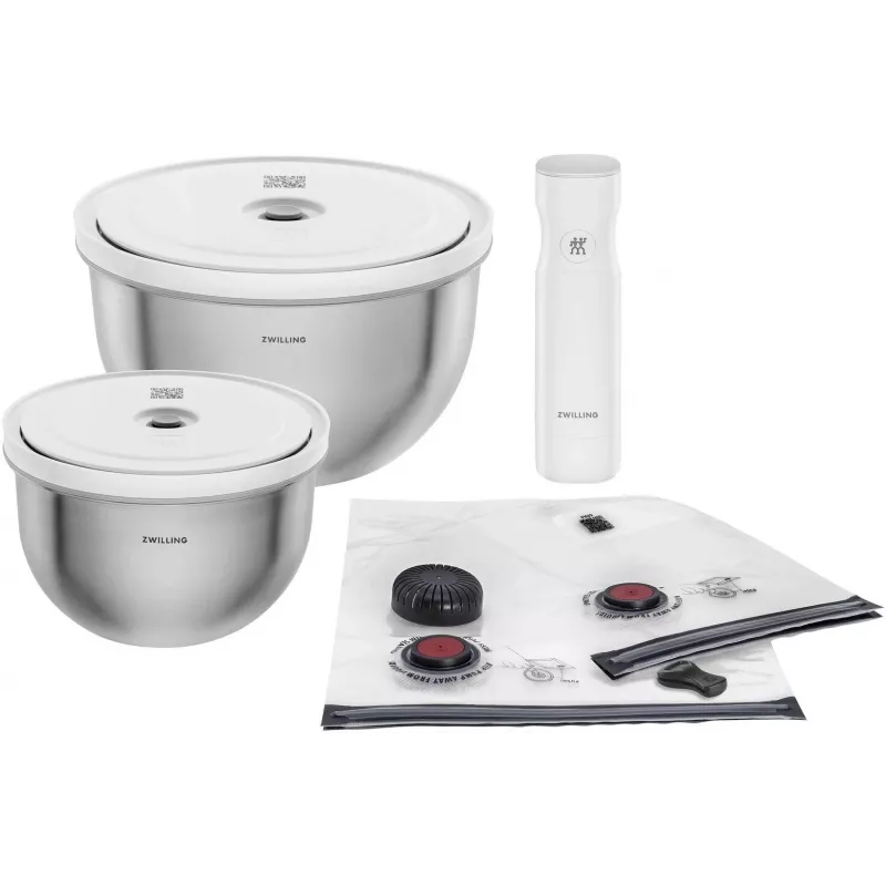 Maisto laikymo vakuuminis dubenų rinkinys ZWILLING Fresh&Save Bowl Starter Set 9 dalių, nerūdijantis plienas