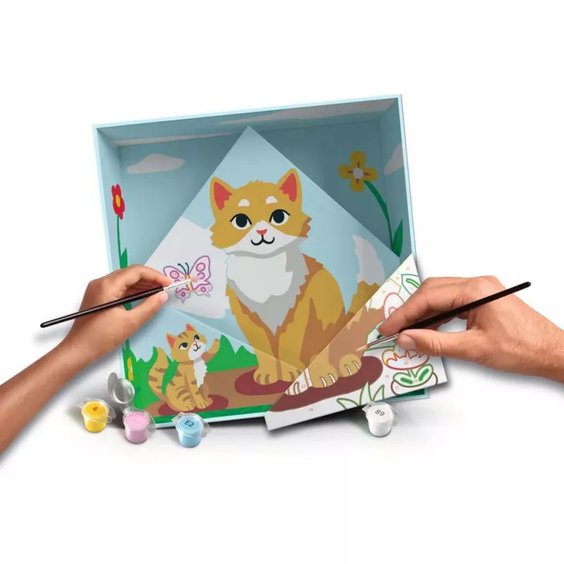 Tapybos rinkinys Ravensburger CreArt Do it together — katės modelis, bendradarbiavimo tapybos rinkinys
