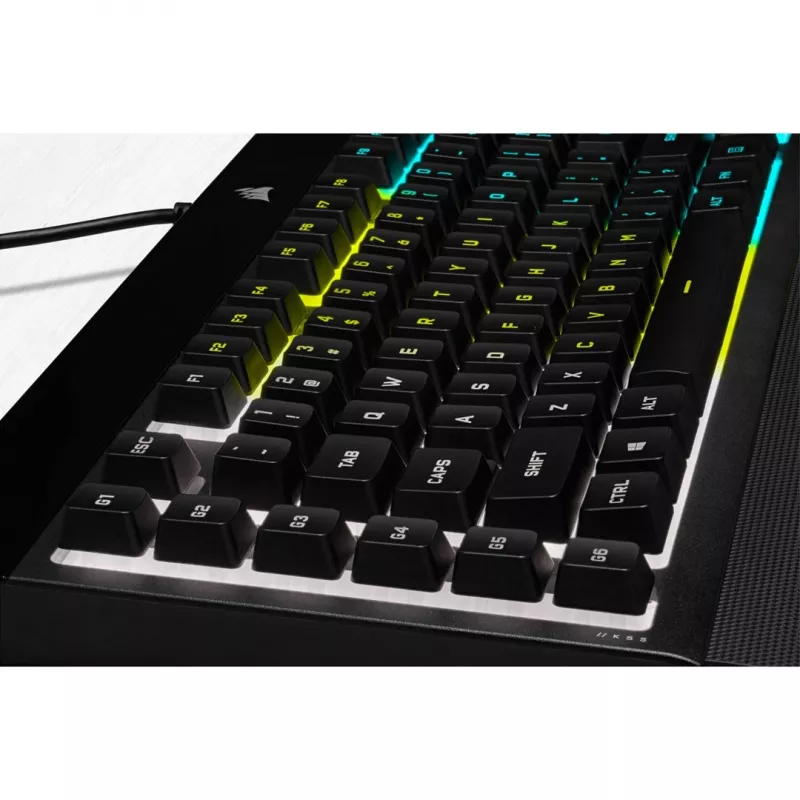 Corsair K55 RGB PRO klaviatūra, skirta žaidimams, USB, QWERTZ, vokiečių k., juoda