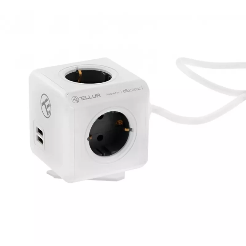 Maitinimo šakotuvas Tellur Power Cube Extended 4 lizdai 2 USB prievadai