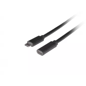 USB laidas LANBERG CA-USBE-20CC-0015-BK USB-C į USB-C 1,5 m, USB 3.2 Gen 1 (5 Gbit/s), paauksuoti kontaktai, juodas