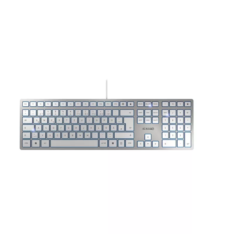 Cherry KC 6000 plonas klaviatūra, universali, USB, QWERTZ, vokiečių, sidabrinė