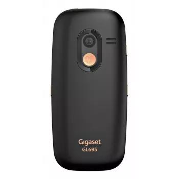 Senjoro mobilusis telefonas Gigaset GL695 — 2,31 colio (5,87 cm) ekranas, 240×320, viena SIM, 4G, 2 MP kamera, 1400 mAh, juoda