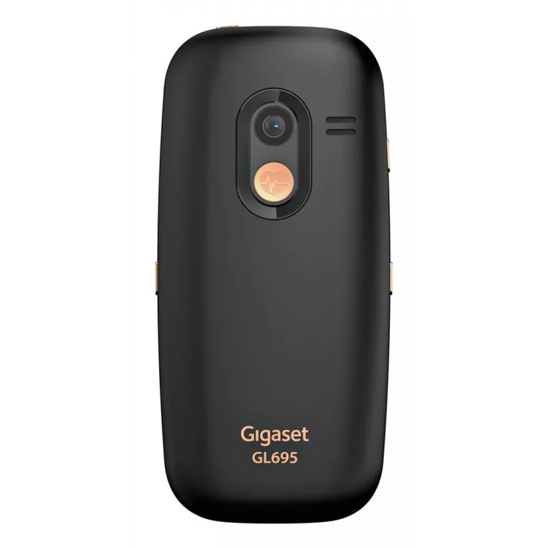 Senjoro mobilusis telefonas Gigaset GL695 — 2,31 colio (5,87 cm) ekranas, 240×320, viena SIM, 4G, 2 MP kamera, 1400 mAh, juoda
