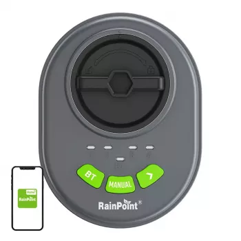 RainPoint HIC406B purkštuvų valdiklis – 4 zonų, valdomas per Bluetooth programėlę