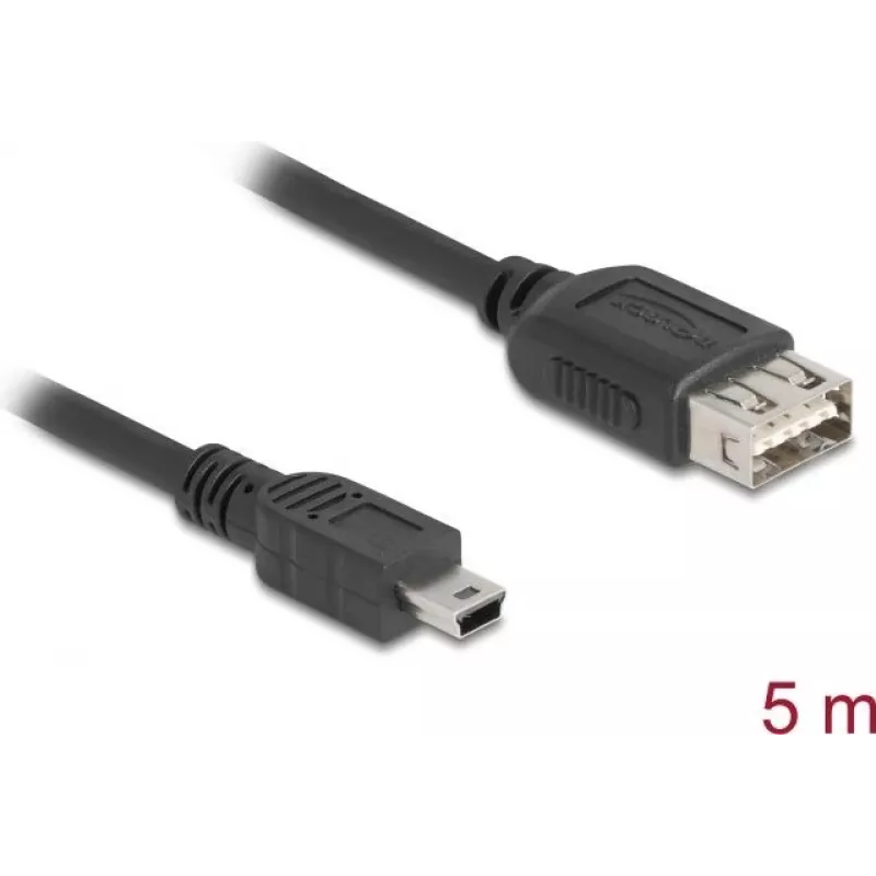 DeLOCK USB kabelis USB 2.0 5m Mini-USB B USB A juodas