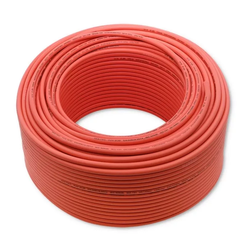 Saulės kabelis QOLTEC 53852 6 mm², 100 m ritinys, raudonas