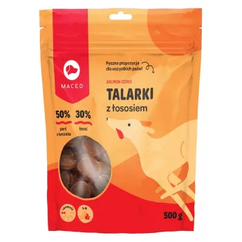 MACED Lašišos traškučiai - skanėstas šunims - 500g