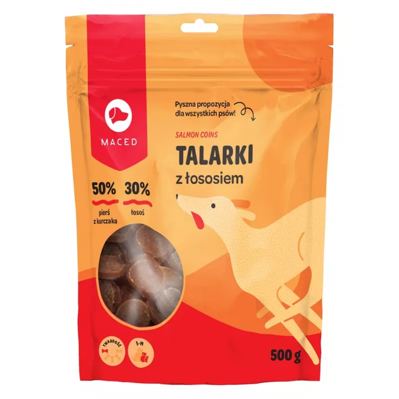 MACED Lašišos traškučiai - skanėstas šunims - 500g