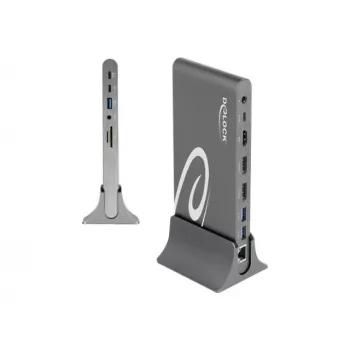 Dokingo stotis DeLOCK USB Type-C DP 1.4 Trigubas 4K Ekranas