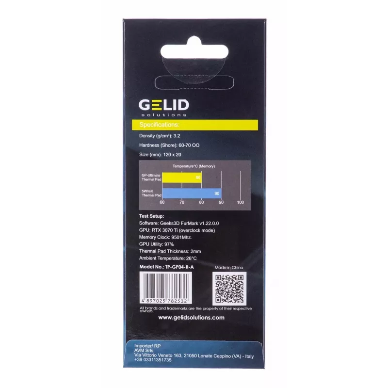 Termo tarpinė Gelid TP-GP04-R-A 120×20×0,5 mm, tankis 3,2 g/cm³, pilka