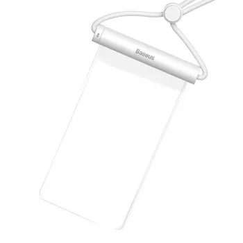 Vandeniui atsparus telefono dėklas Baseus AquaGlide su cilindriniu slankiojančiu užraktu (baltas)
