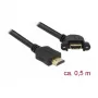 HDMI kabelis DeLOCK 85467 0,5 m A tipo kištukas į lizdą, juodas