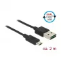 USB laidas DeLOCK 83850 USB 2.0 2 m USB A Micro-USB B juodas