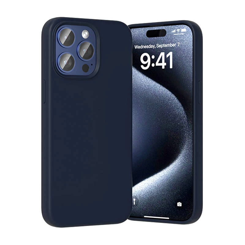 Silikoninis dėklas Vention KUFL0-30, skirtas iPhone 15 Pro, mėlynas — minkštas apsauginis dangtelis