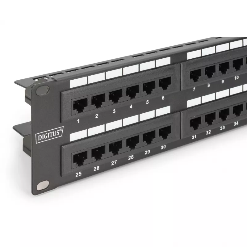 DIGITUS - Pataisų skydas - RJ-45 X 48 - Pilka, RAL 7035 - 2U - 48 prievadų (DN-91648U)