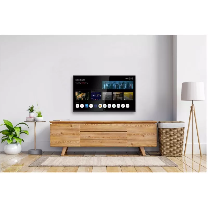 LED IŠMANUSIS TELEVIZORIUS SENCOR SLE 32S803B 32 colių webOS HD 1366×768, HDR10, Wi‑Fi, Bluetooth, DVB‑T/T2/C/S/S2, 3×HDMI, 2×USB