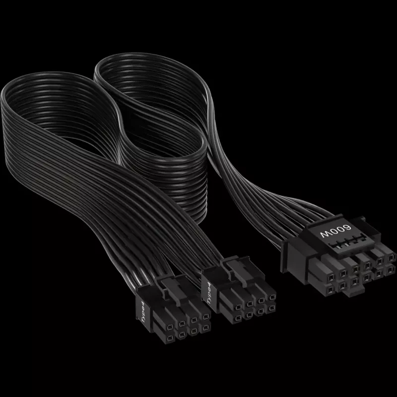 CORSAIR - Stromkabel - 12VHPWR (W) zu 8-poliger PCIe Power (W) - plokščias, iki 600 W TDP (CP-8920284)