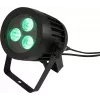 LED PAR šviestuvas EUROLITE 3x8W QCL Spot — 3x8W RGB COB LED, kompaktiškas PAR prožektorius