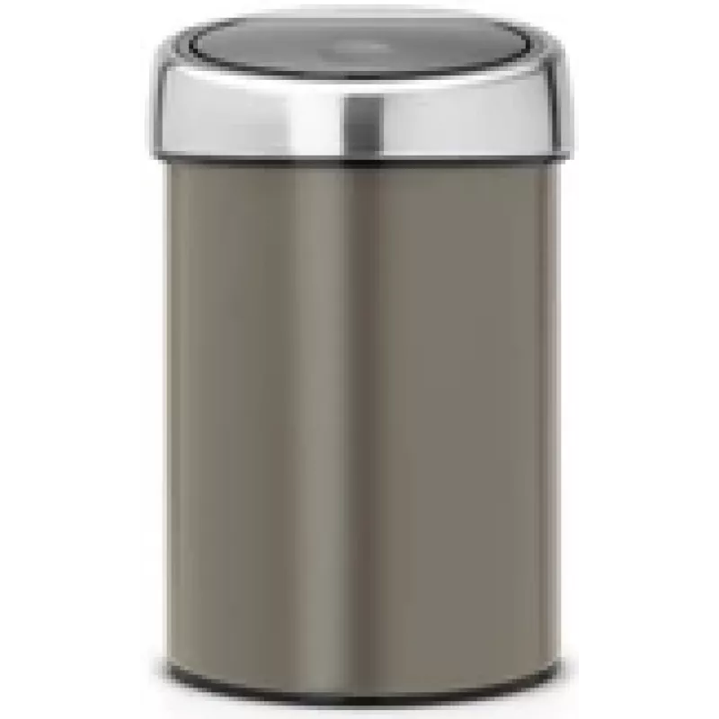 BRABANTIA Touch Bin Platinum 3 L - Model 36 44 64, kompaktiška pedalais atidaroma šiukšliadėžė