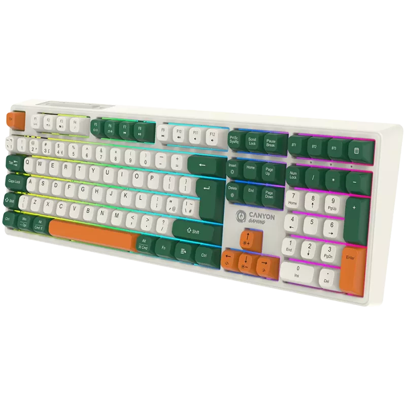 Mechaninė belaidė klaviatūra CANYON Shadder GKW-11 RGB White