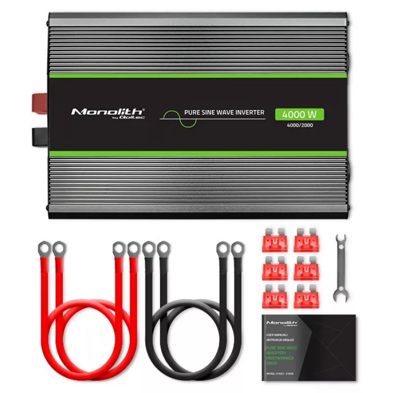 Qoltec Monolith maitinimo adapteris Auto 4000 W Juodas