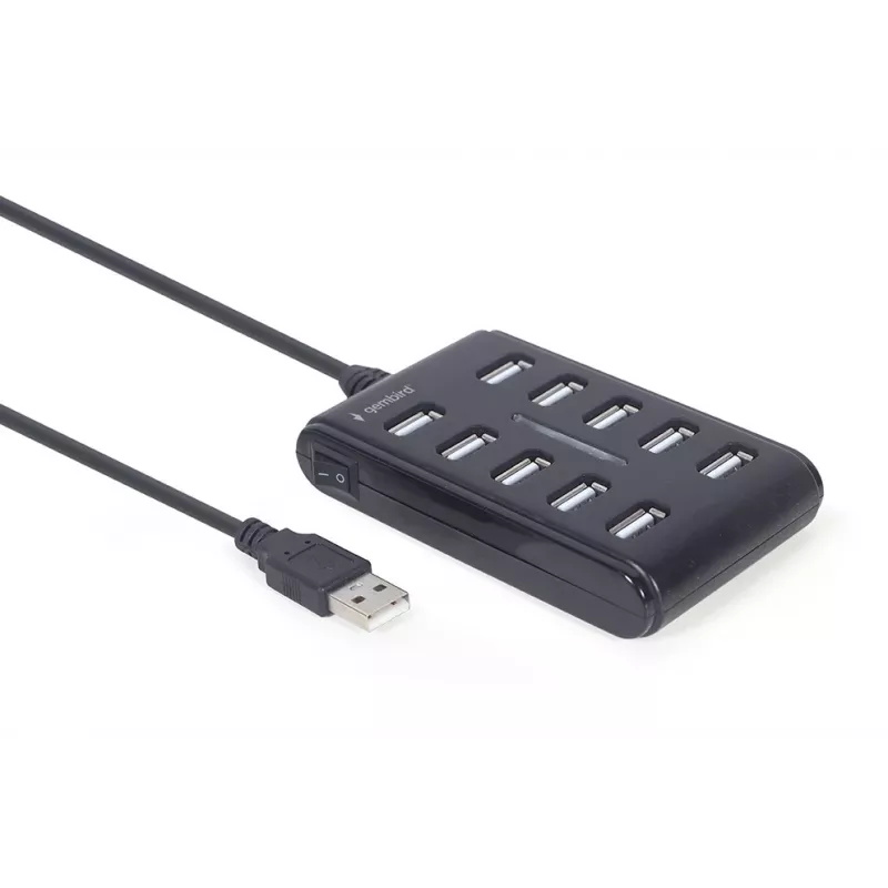 USB šakotuvas Gembird UHB-U2P10P-01 — 10 prievadų USB 2.0 šakotuvas