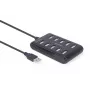 USB šakotuvas Gembird UHB-U2P10P-01 — 10 prievadų USB 2.0 šakotuvas