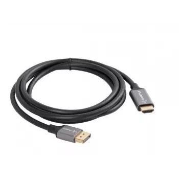 Lanberg CA-DPHD-20CU-0018-BK vaizdo kabelio adapteris 1,8 m DisplayPort HDMI A tipo (standartinis) juoda, sidabrinė