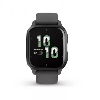 Išmanusis laikrodis GARMIN Venu Sq 2 — 1,4 colio AMOLED, 40 mm korpusas, pilkai pilka spalva, GPS, SpO2, NFC