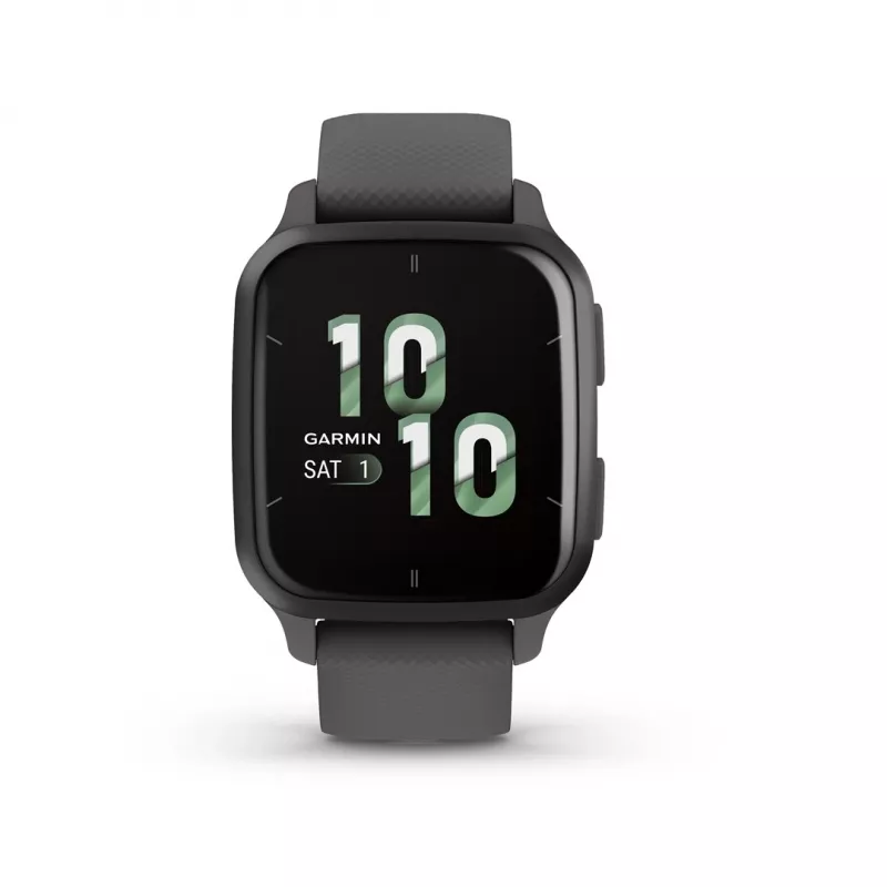 Išmanusis laikrodis GARMIN Venu Sq 2 — 1,4 colio AMOLED, 40 mm korpusas, pilkai pilka spalva, GPS, SpO2, NFC