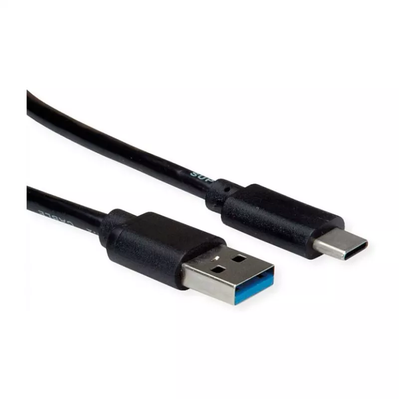 ROLINE RM USB 3.2 Gen 1 laidas, A-C, ST/ST, juodas, 0,5 m