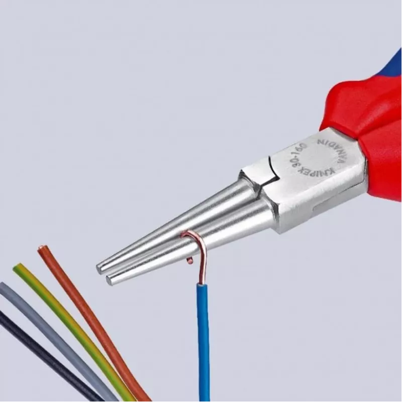 KNIPEX 30 35 160 - Plokščios nosies replės - 2,5 mm - 4,1 cm - Plienas - Mėlynos/raudonos - 16 cm