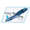 Statybinis rinkinys Cobi Boeing 737-8 — 340 detalių, rekomenduojamas amžius 7+, mėlyna ir balta